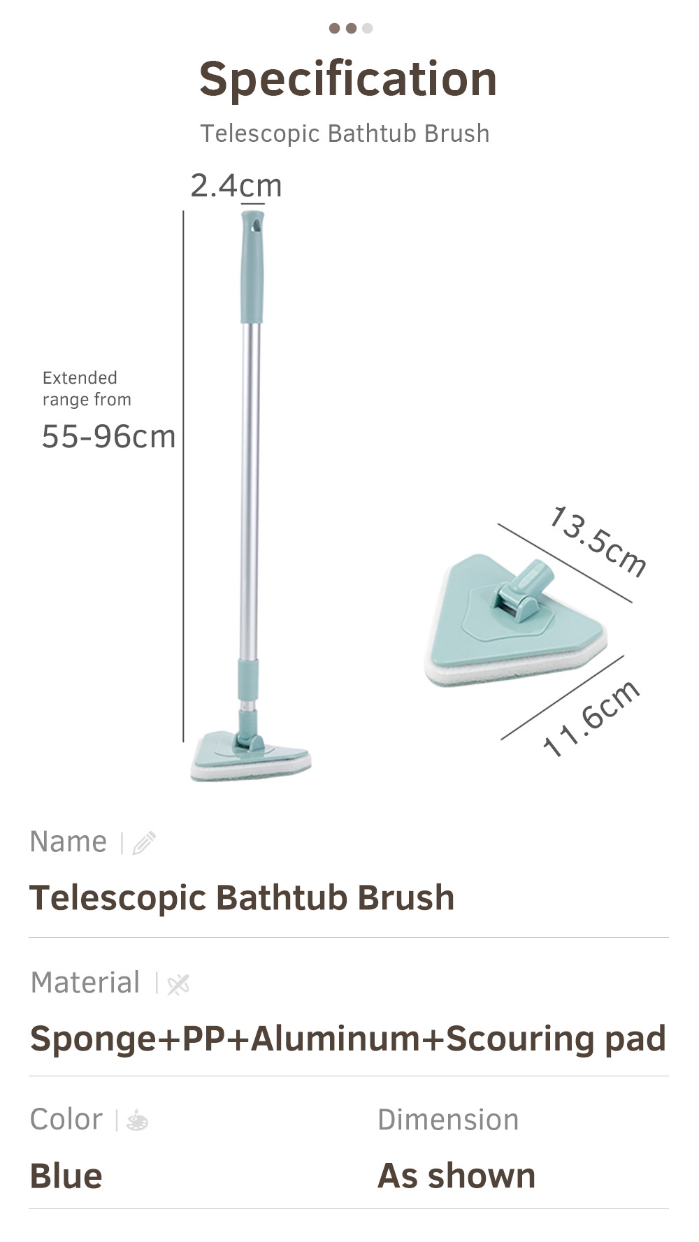 Telescopic Bathtub Brush Window Glass Scrubber-9